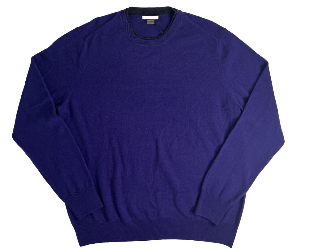 3-46 AMICALE NWT Men's Sweater 100% Cashmere Purple Size XL